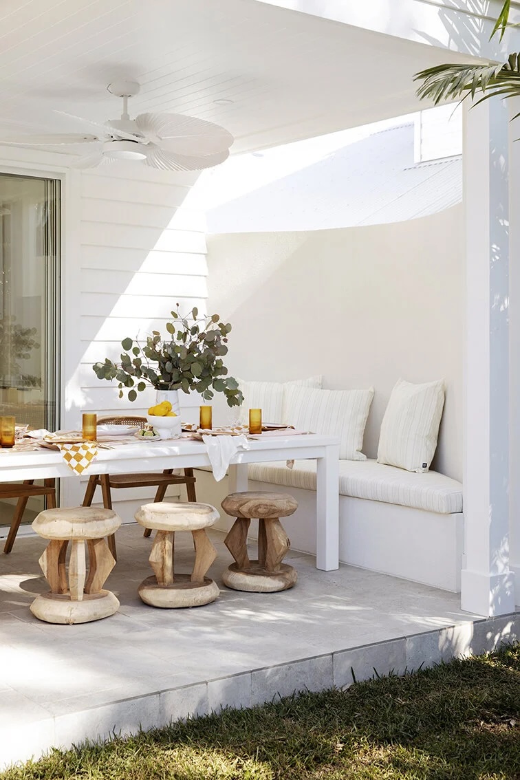Outdoor dining terrace at a Dest Stays luxury home